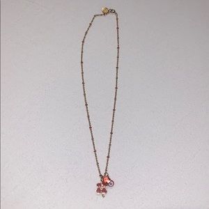 Gold with red charms necklace
